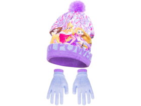 Fialová čiapka a rukavice Princess II - veľkosť 54